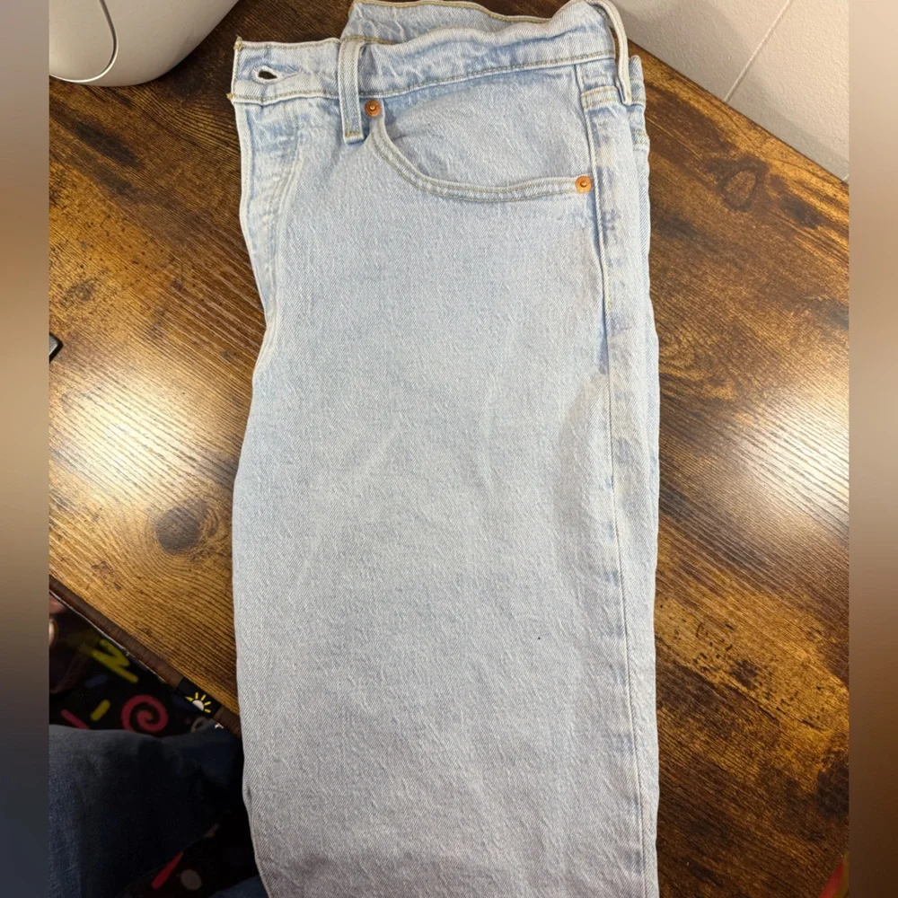 Levi's 501 32x28 Premium White and Light Blue Denim Raw Hem - Picture 9 of 15